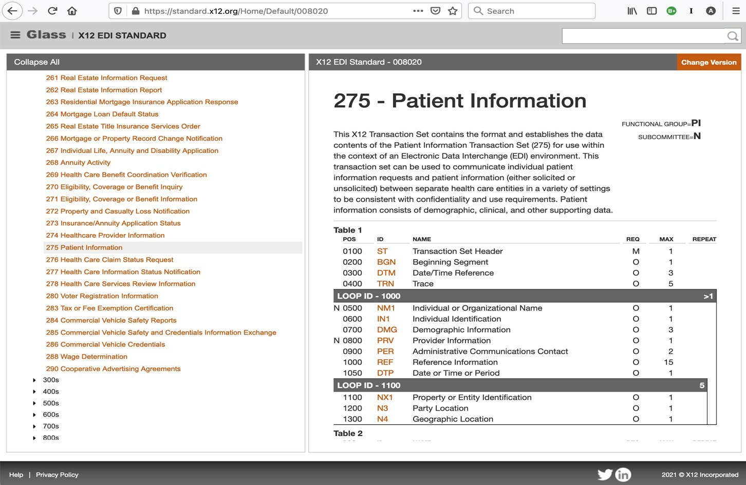 Sample - Health Care and Insurance Transaction Set